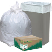 Small Size - 13 gal Capacity - 33" Length x 24" Width x 0.87 mil (22 Micron) Thickness - Low Density - White - Plastic - Recycled - 1 Carton