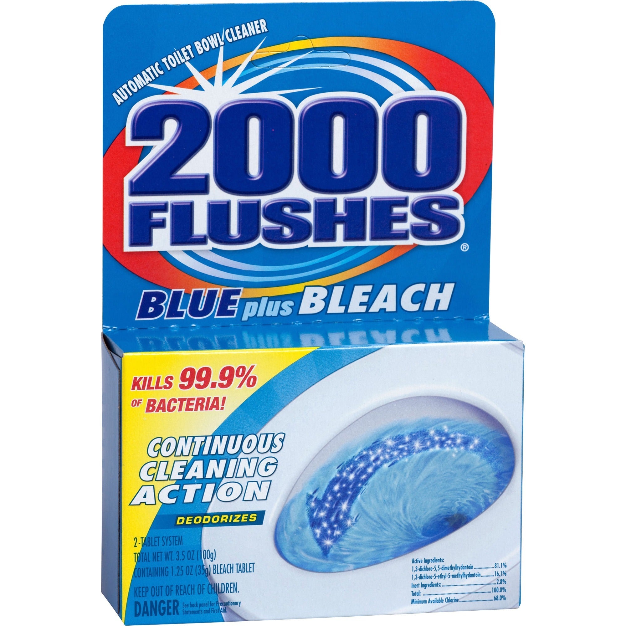 208017 2000 Flushes Blue Plus Bleach Automatic Toilet Bowl Cleaner