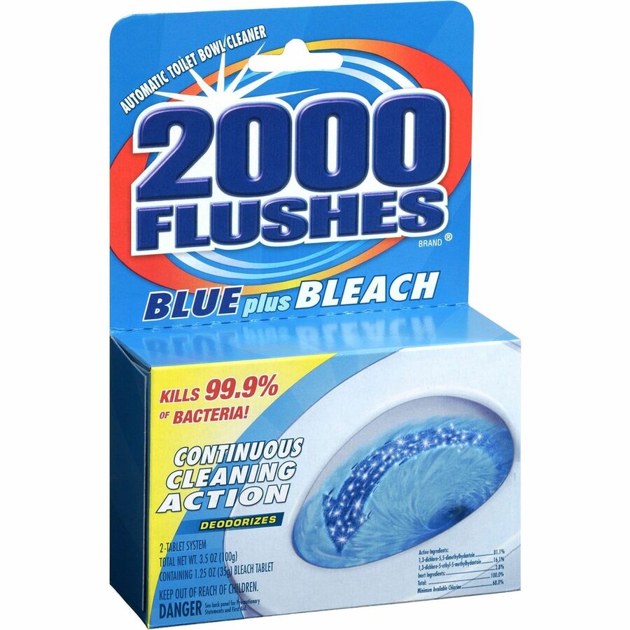 208017 2000 Flushes Blue Plus Bleach Automatic Toilet Bowl Cleaner