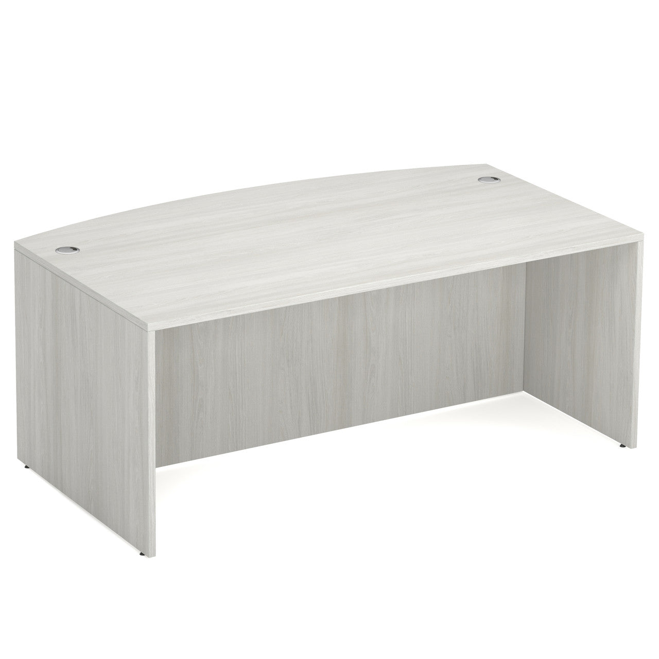 OfficeSource Laminate 71"W Bow Front Desk Shell - Arcadia White