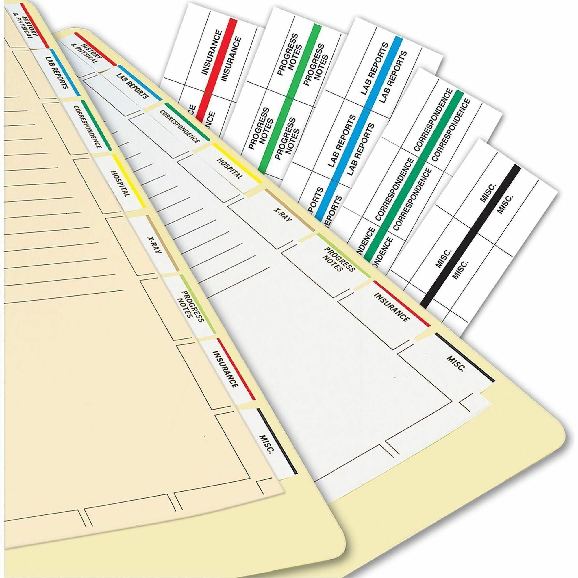 Blank Tab(s) - 7 Hole Punched - White Divider - White Tab(s) - Punched - 400 / Box