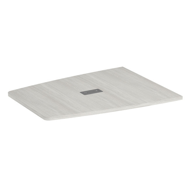 OfficeSource Conference/Multi-Purpose Tables 60.5" Half Boat Shape Top (Top Only) - Arcadia White