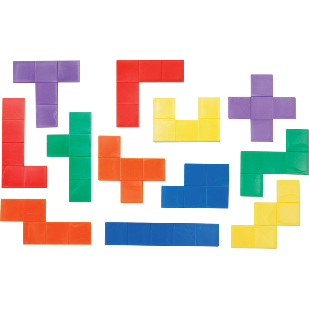 Opaque Rainbow Pentominoes, 12 pieces, single Set