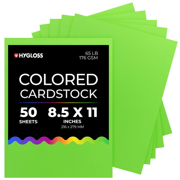 Hygloss Colored Cardstock - 8.5"x11", 90 sheets, Light Green