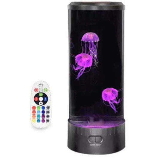 Round Jellyfish Lamp with Remote Control (15" H x 5" W x 5" L)