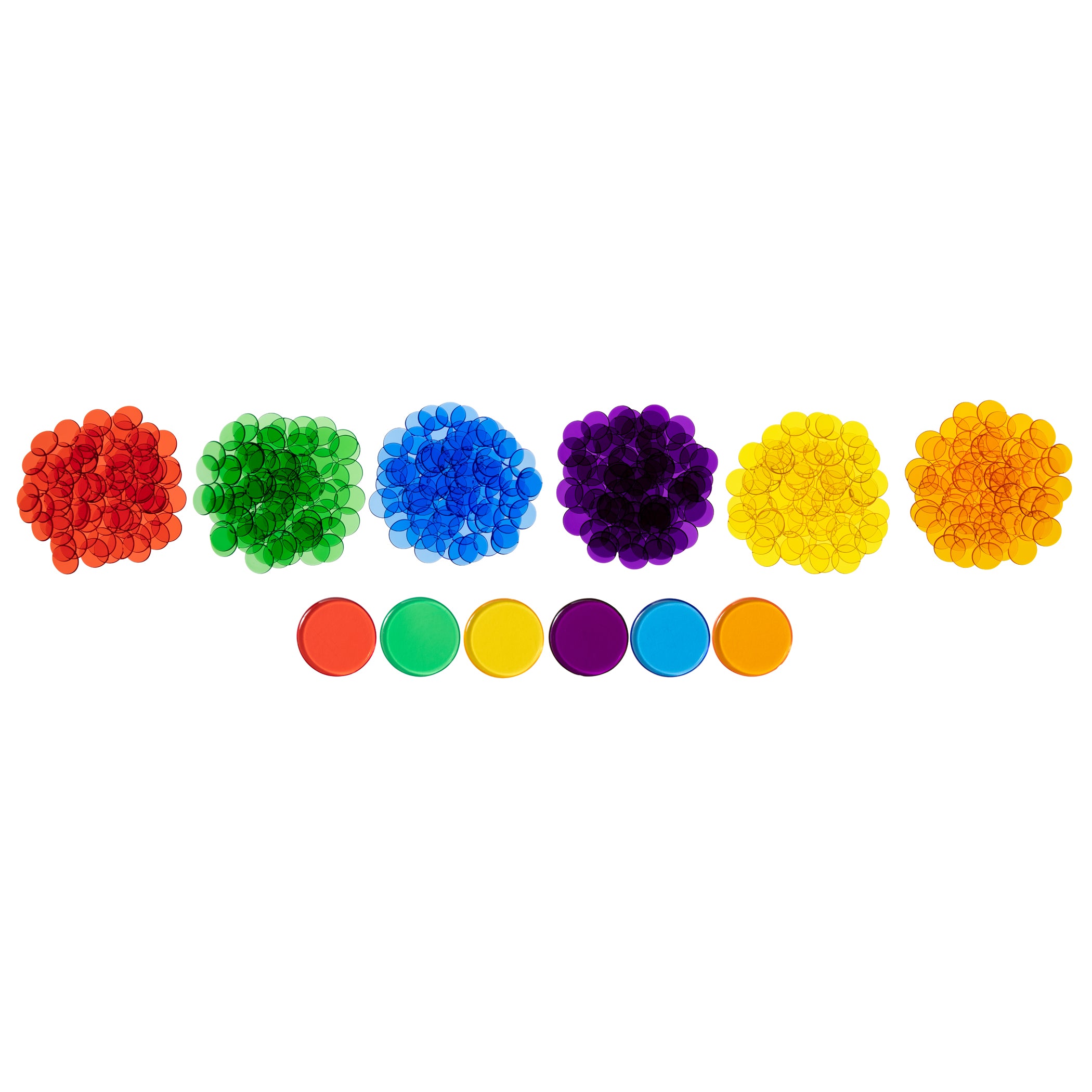 Transparent Counters - Set of 500 - Counters for Kids Math - Assorted Colors - 3/4 in - Counting, Sorting, Light Panels, Bingo and More