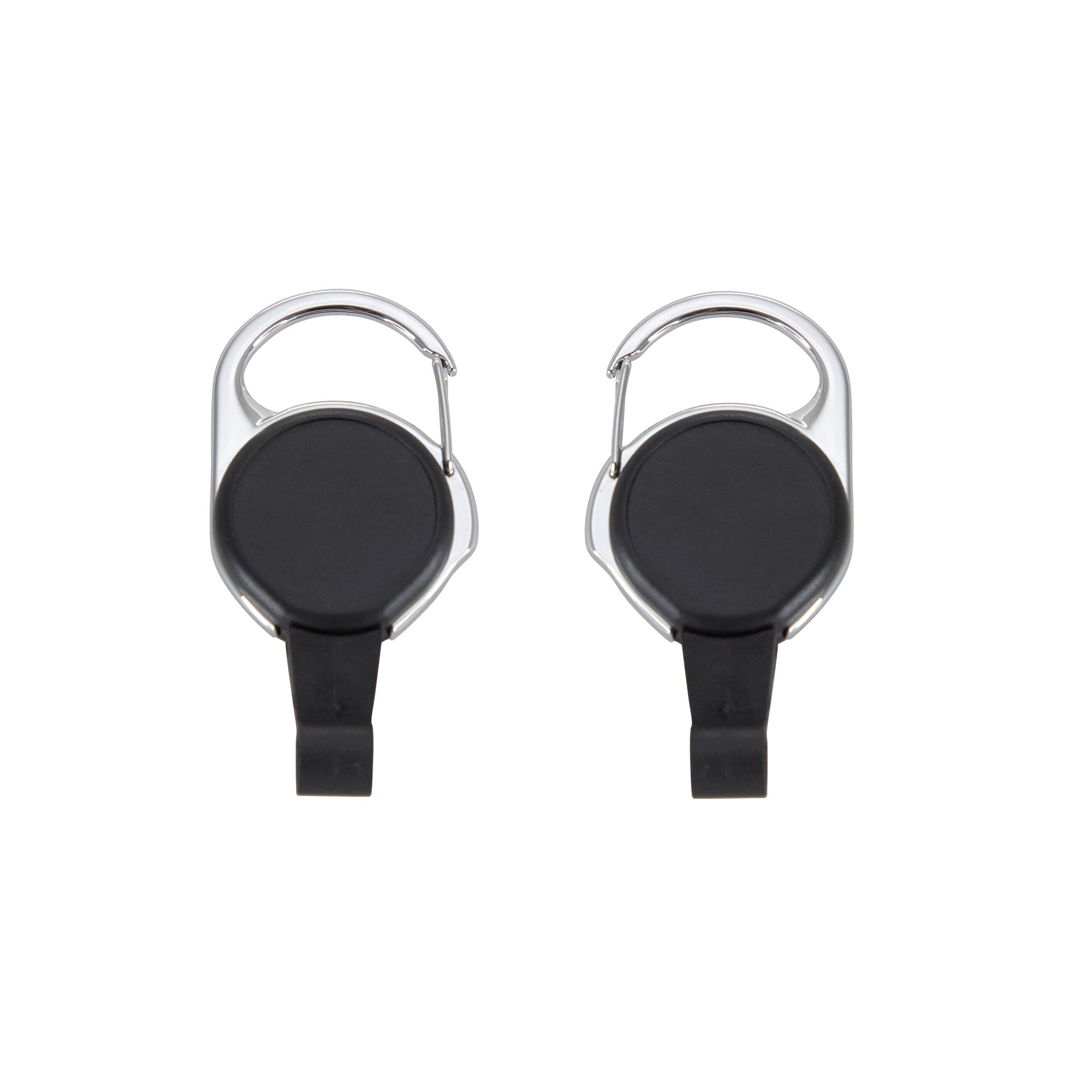 No-Twist Carabiner ID Card Reel with Slot Hook, Black