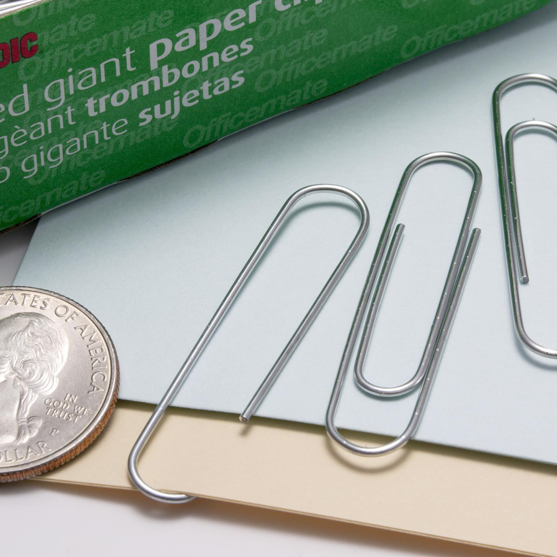Recycled Paper Clips, Giant Gem, 100/Box