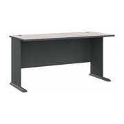 Bush Business Furniture Series A 60W Desk in Slate and White Spectrum - 59.57" Width x 26.81" Depth x 29.66" Height