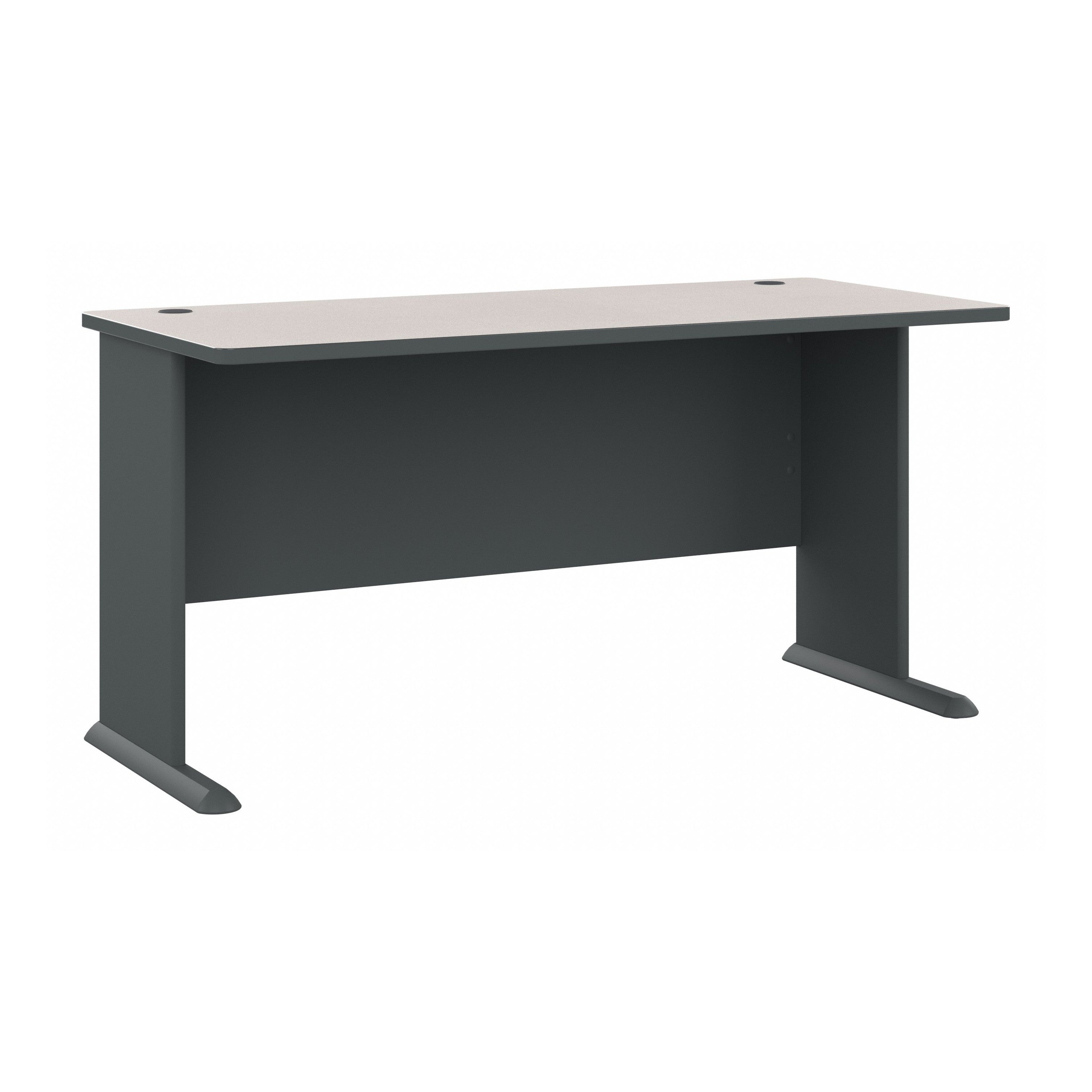 Bush Business Furniture Series A 60W Desk in Slate and White Spectrum - 59.57" Width x 26.81" Depth x 29.66" Height