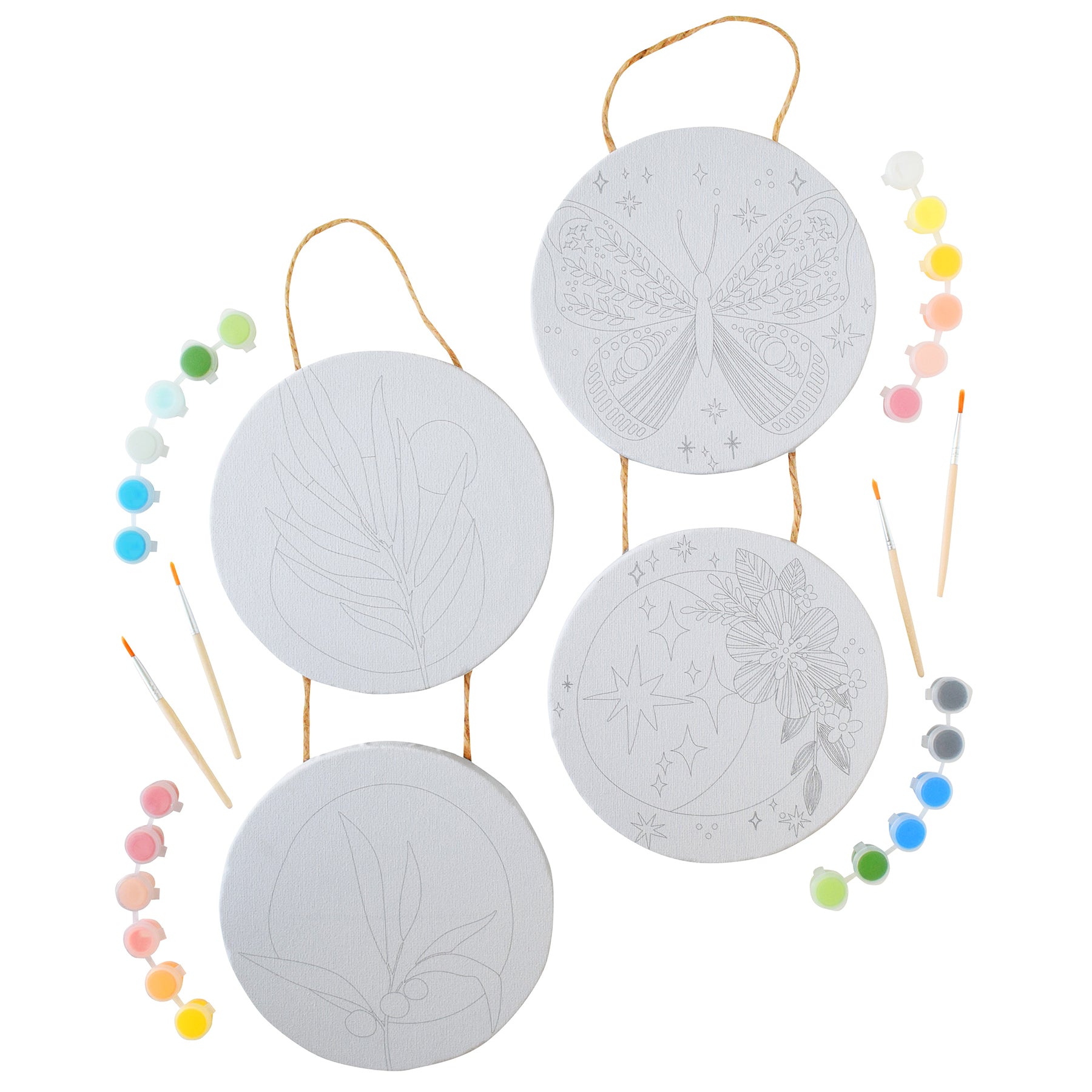 Paintable Circle Hanging Canvas Wall Art 2-Pack