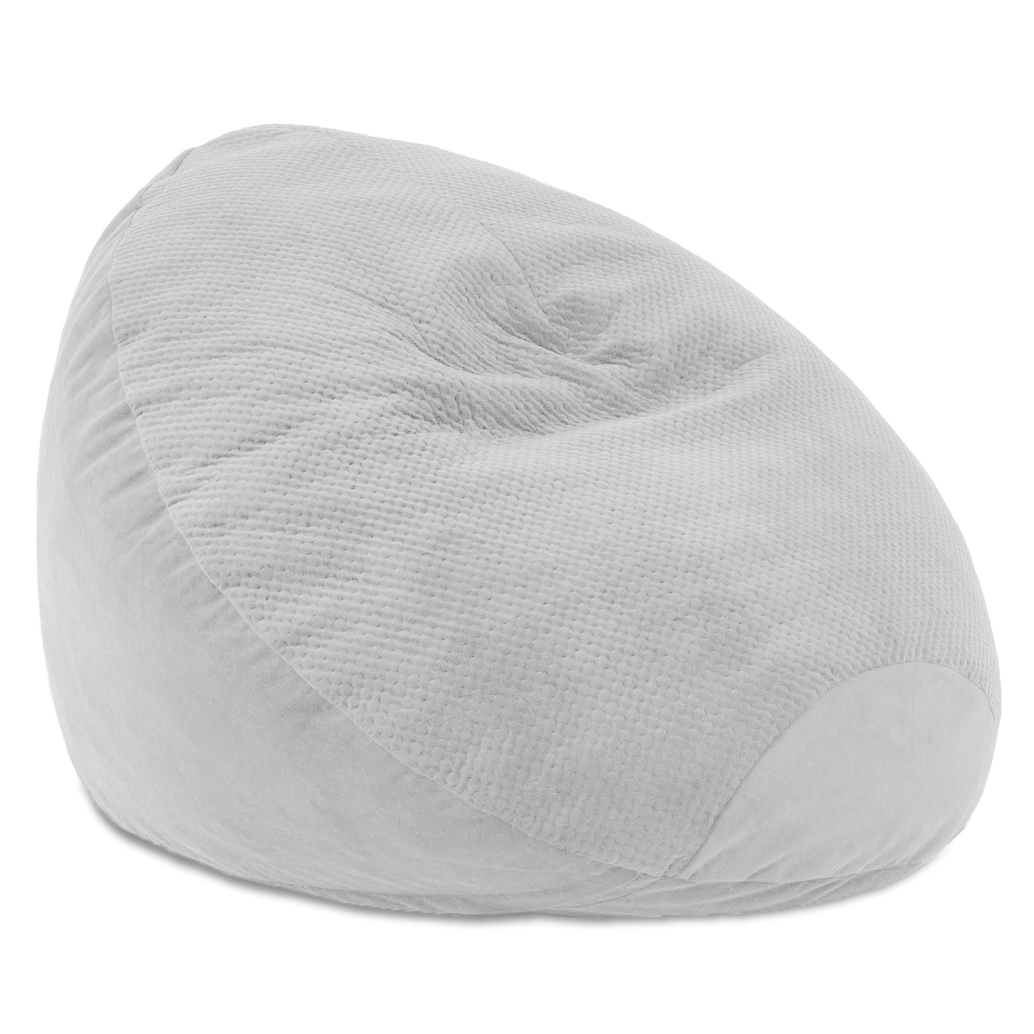 Jaxx Koku - Designer Oval Two-Tone Bean Bag Chair - Quilted Microvelvet, Grey