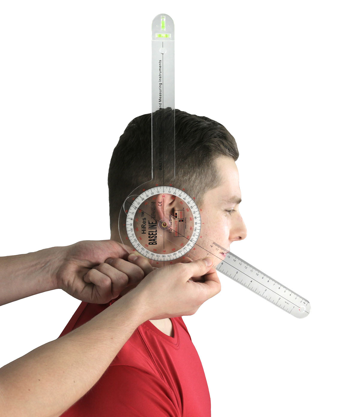 Baseline Plastic Absolute+Axis Goniometer - HiRes 360 Degree Head - 12 inch Arms