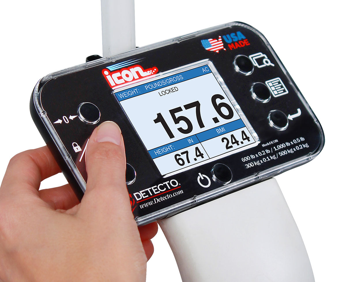 Detecto Icon Digital Clinical Scale w/Sonar Height Rod (1000 lb)