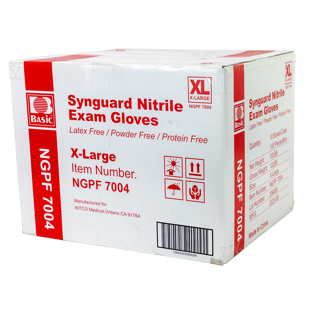 Nitrile Exam Gloves, Latex-Free, Blue, X-Large, Case of 10 (100 pieces per box, 1000 pieces total)