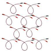 Connector Cord, 12", Alligator to Alligator, Red and Black, Pack of 10 Pairs