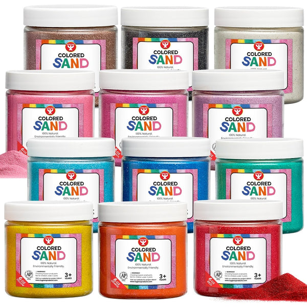Colored Sand - 12 asst'd colors , 6 oz each