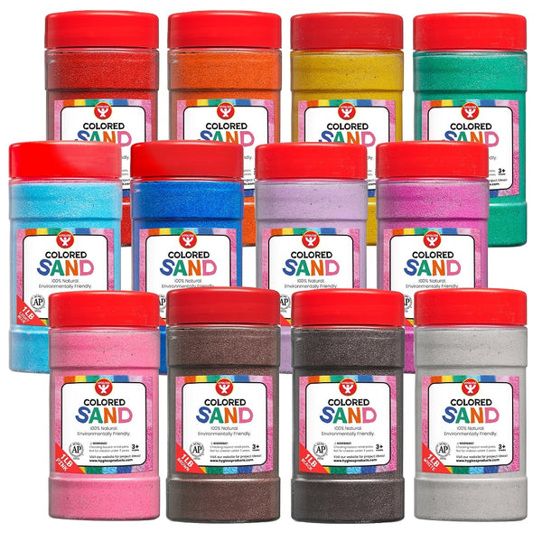 Colored Sand - 12 asst'd colors , 1 lb each