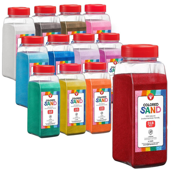 Colored Sand - 12 asst'd colors, 3 lb each