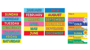 Calendar Month Cards 12 pack + Days of the Week Cards 14 pack COMBO