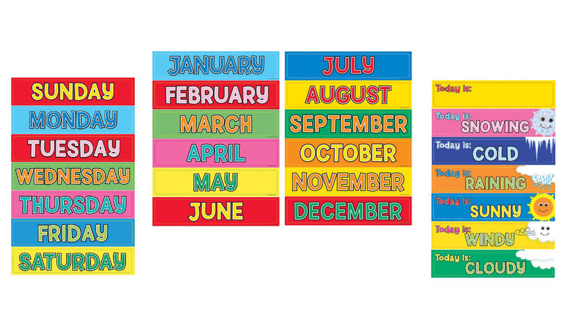 Calendar Month Cards 12 pack + Days of the Week Cards 14 pack COMBO