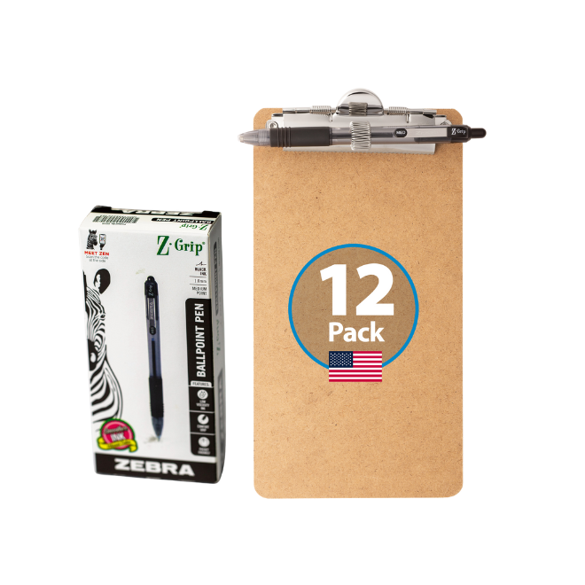 Receipt Clipboard, Top Clip, 12pk