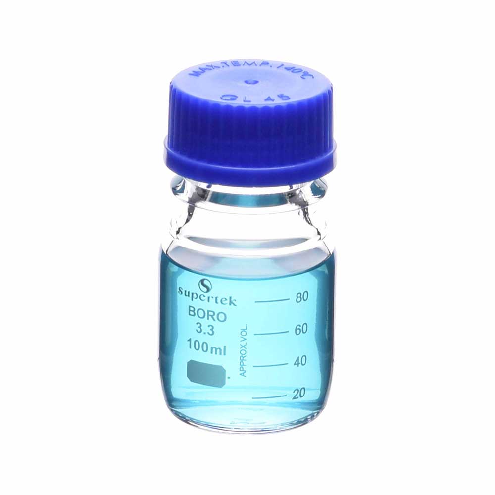 Bottles, Reagent With Screw Cap, 100 ml, Clear Glass, Pk/10