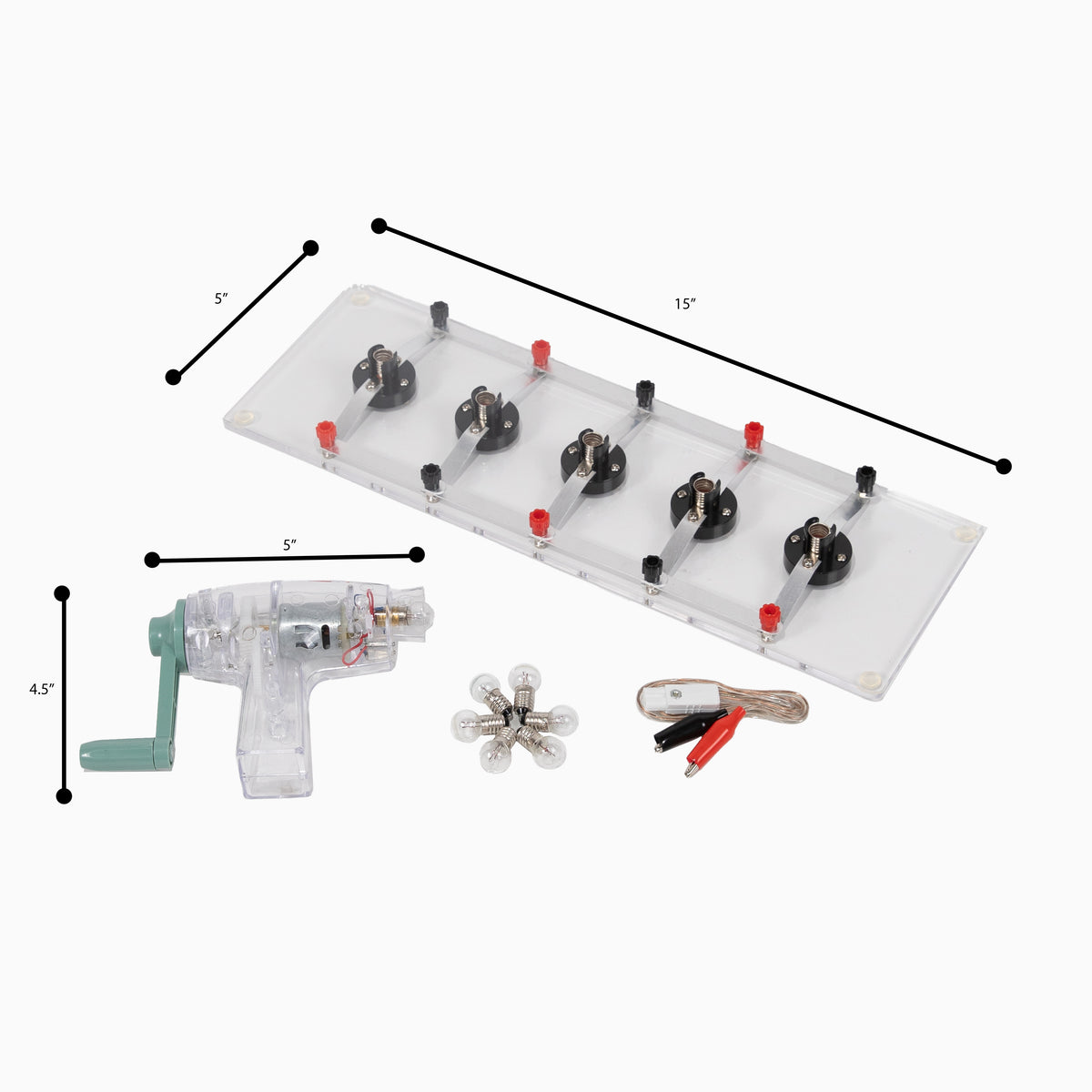 Lamp Board with 5 lamps and Hand Crank Generator.