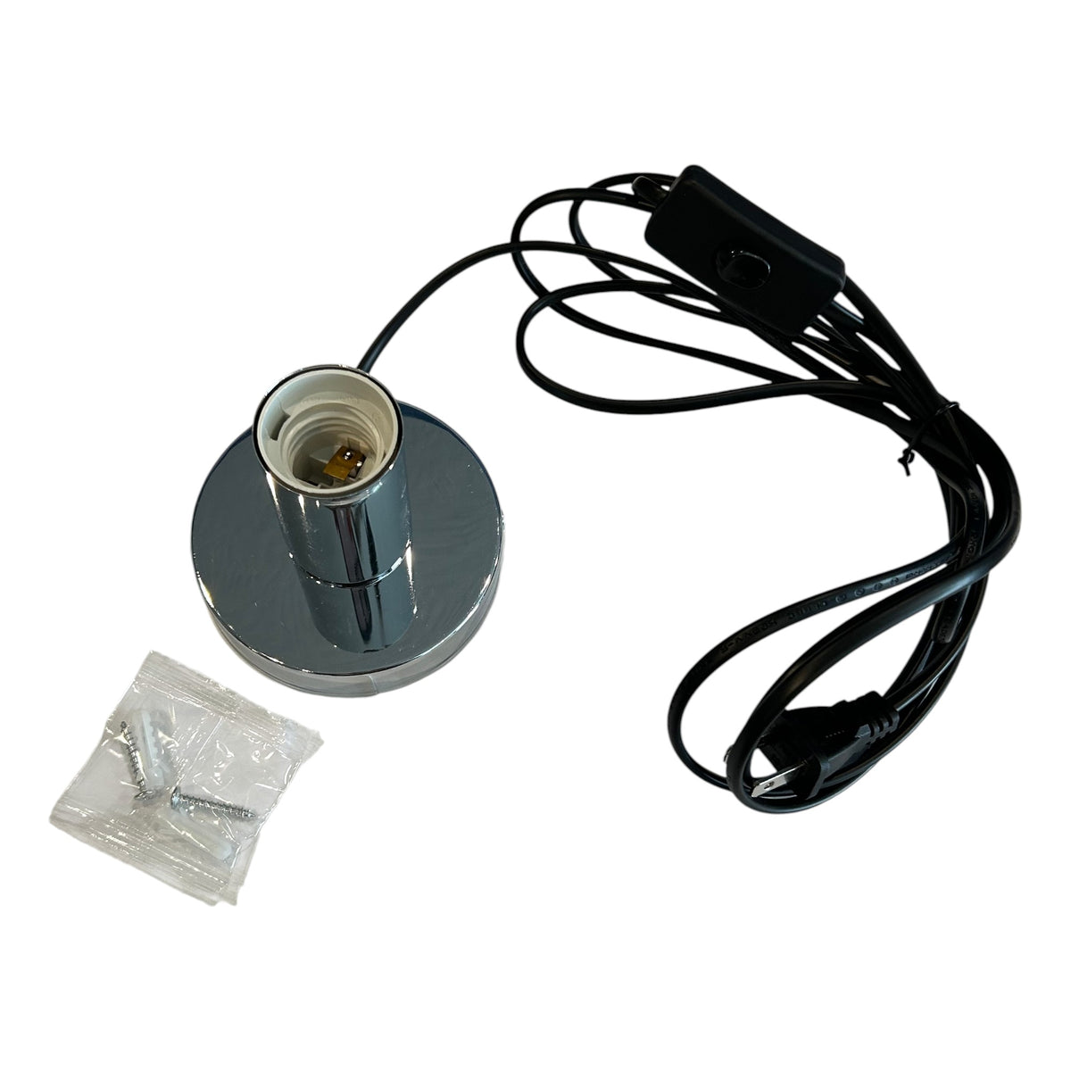 Lamp Socket with 3m Cable and 110V Plug, 2×0.75mm² Wire for Light Fixtures