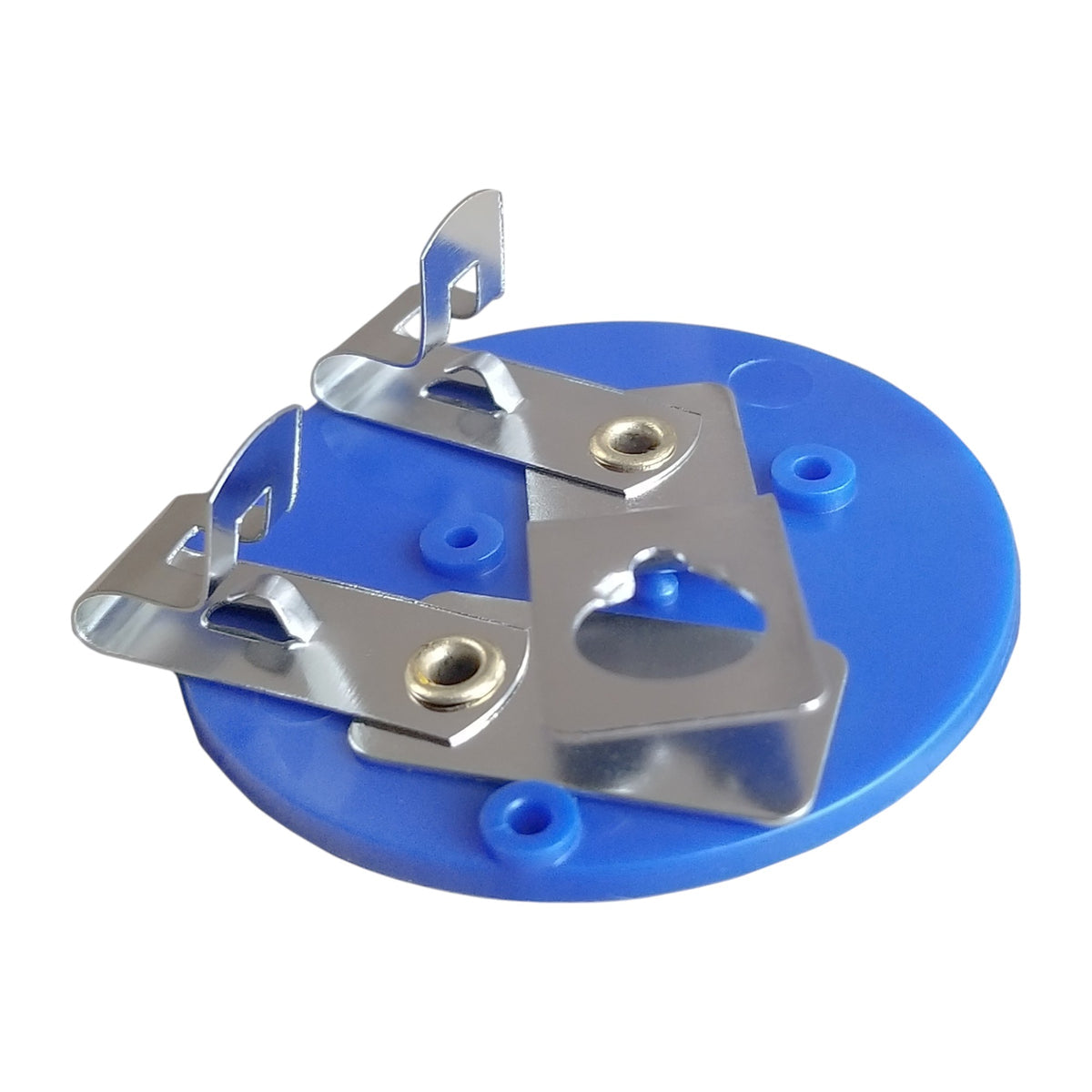 Lamp Receptacle Holder Blue Disc Style with Clips, Pack of 10