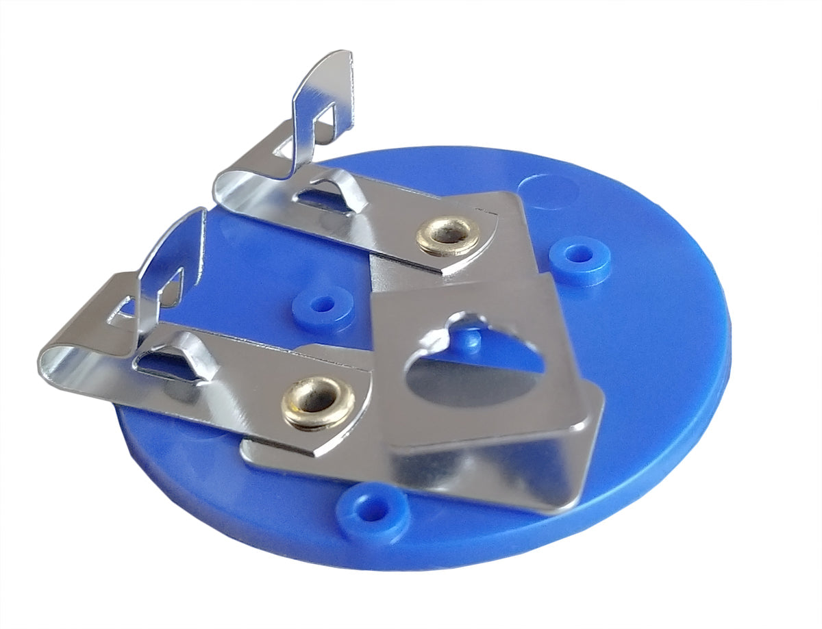 Lamp Receptacle Holder Blue Disc Style with Clips