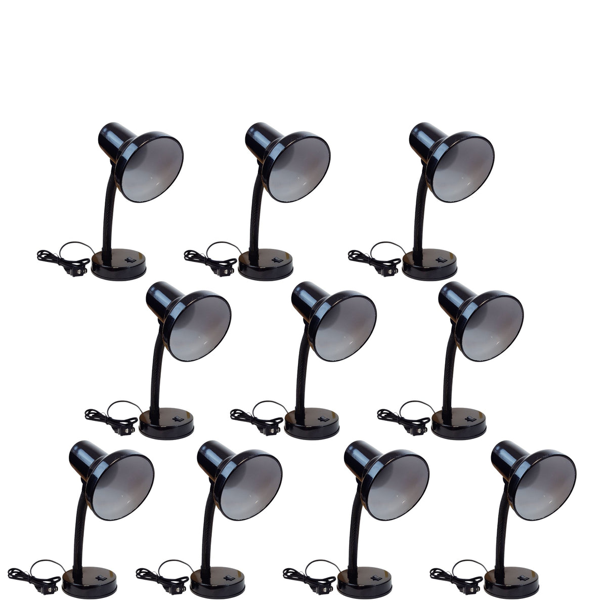 Lamp, Electric 12" Inch with Flexible Neck and 5W LED Bulb, Case of 10