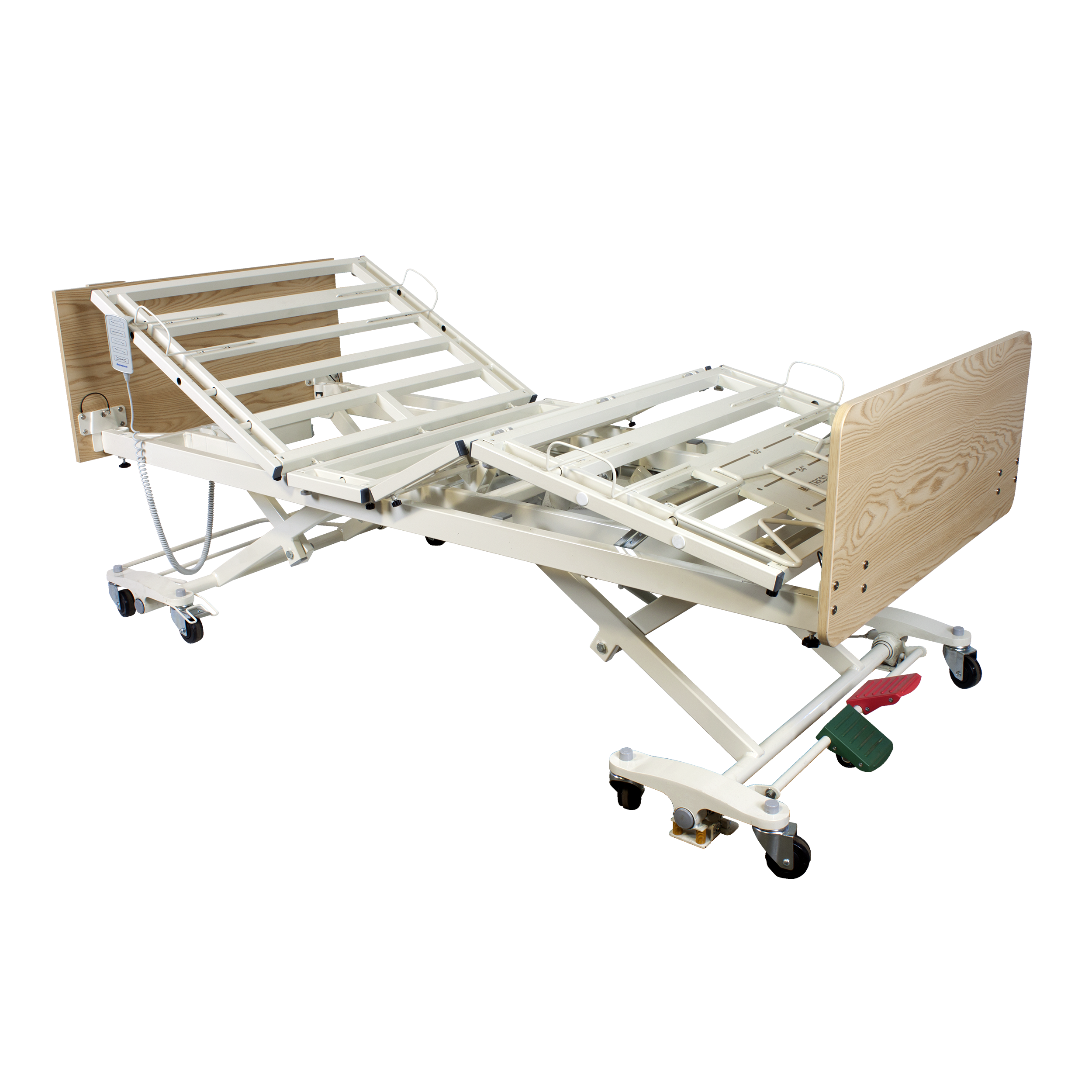 DB300 Bariatric LTC 5 Function Low Bed - Wood Boards - Light Oak (No Rail), 1 Piece per Case