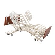 DB600 Bariatric HD LTC Bed with Head and Foot Board, Amber Cherry, Composite Swing Rail, 1 Piece per Case