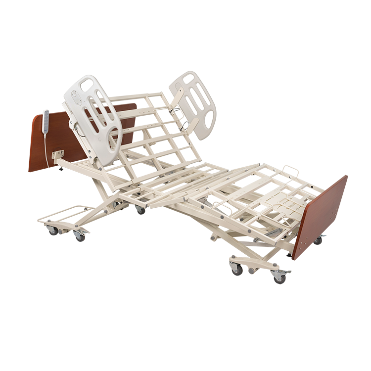 DB600 Bariatric HD LTC Bed with Head and Foot Board, Amber Cherry, Composite Swing Rail, 1 Piece per Case