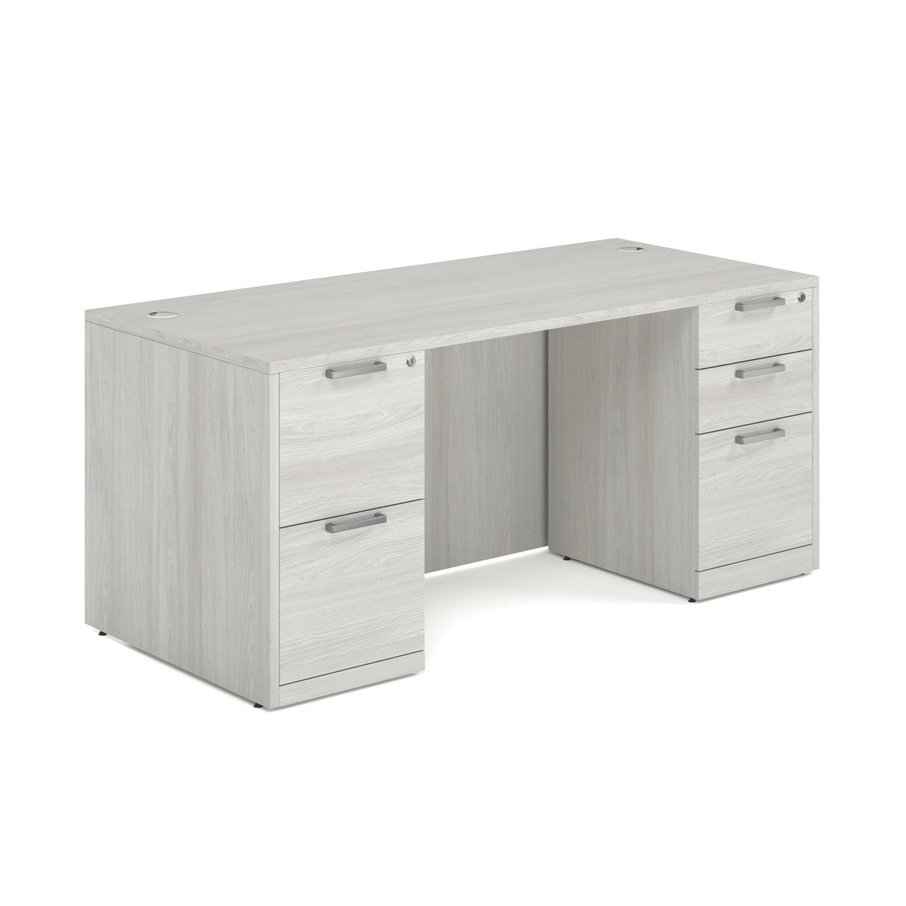 OfficeSource Laminate Double Full Pedestal Desk - 71'' x 36'' - Arcadia White