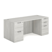 OfficeSource Laminate Double Full Pedestal Desk - 71'' x 30'' - Arcadia White