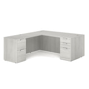 OfficeSource Laminate Double Full Pedestal "L" Desk - 60" x 30" - Arcadia White