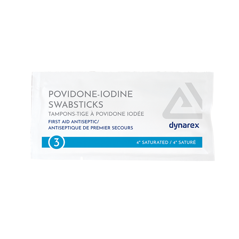 Povidone Iodine Swabsticks, 3 Swabsticks per Packet - 25 packets per Box/10 Boxes per Case