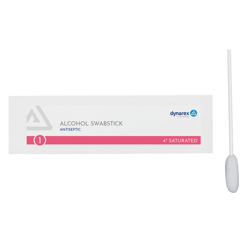 Alcohol Swabsticks, 4", 1 Swabstick per Packet - 50 packets per Box/10 Boxes per Case