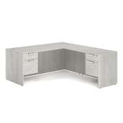 OfficeSource Laminate Double 3/4 Hanging Pedestal ''L'' Desk - 71'' x 30'' - Arcadia White