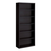OfficeSource Steel Bookcase HIRSCH 6 Shelf Metal Bookcase, 82" High - Black