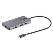 StarTech.com USB C Multiport Adapter  Dual HDMI  4K 60Hz  2x 5Gbps USB-a 3.1 Hub  100W Power Delivery  GbE  SD/MicroSD  USB C Mini Dock