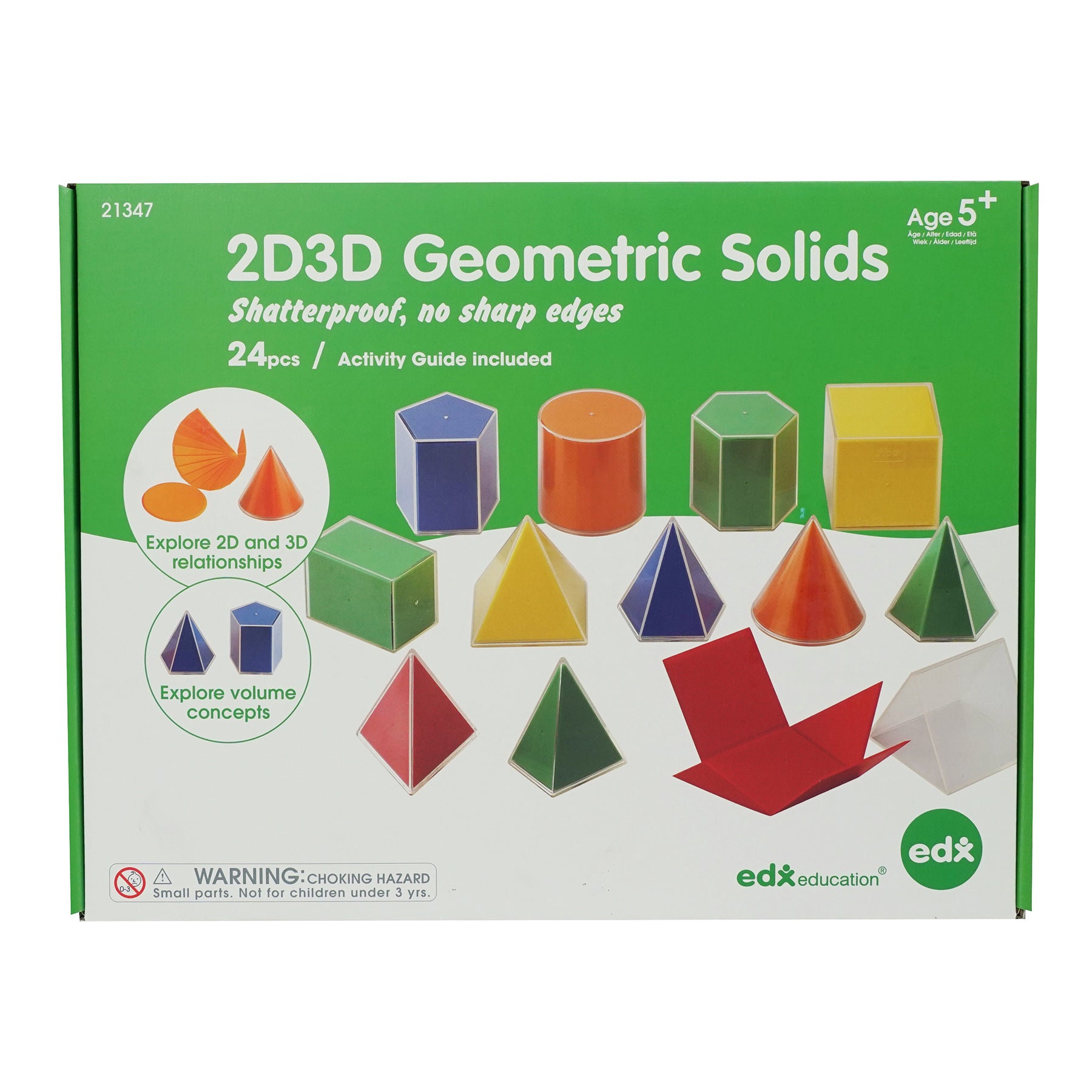 2D3D Geometric Solids, 8cm, Classroom Set