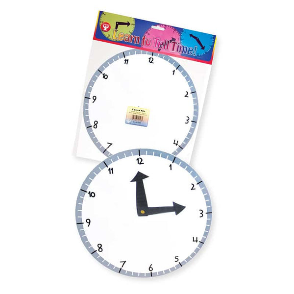 Learn-to-Tell-Time Clock Kit - 6/pack