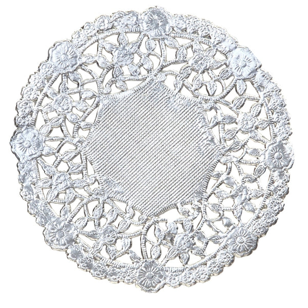 Doilies - Round 12 ct., 4" Silver