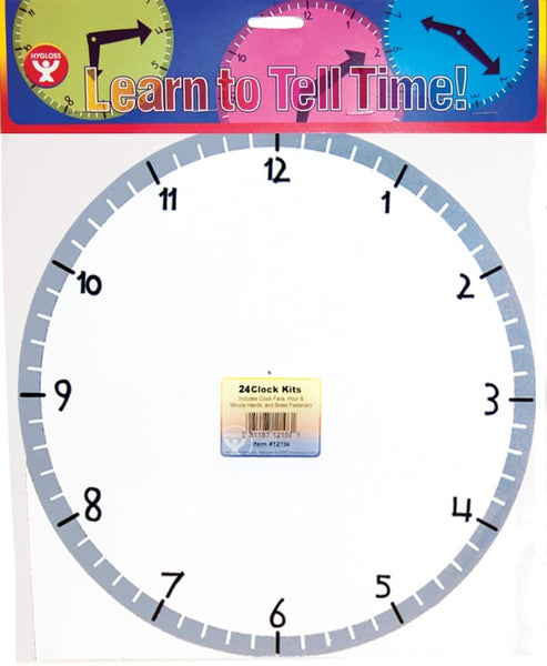 Learn-to-Tell-Time Clock Kit - 24/pack