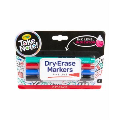 Crayola 2020845 Take Note Dry Erase Markers with Bullet Tip  Assorted Color - Set of 4