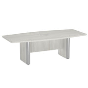 OfficeSource  Boat Shaped Conference Table with Elliptical Base - 8' - Arcadia White
