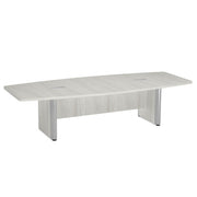 OfficeSource  Boat Shaped Conference Table with Elliptical Base - 10' - Arcadia White